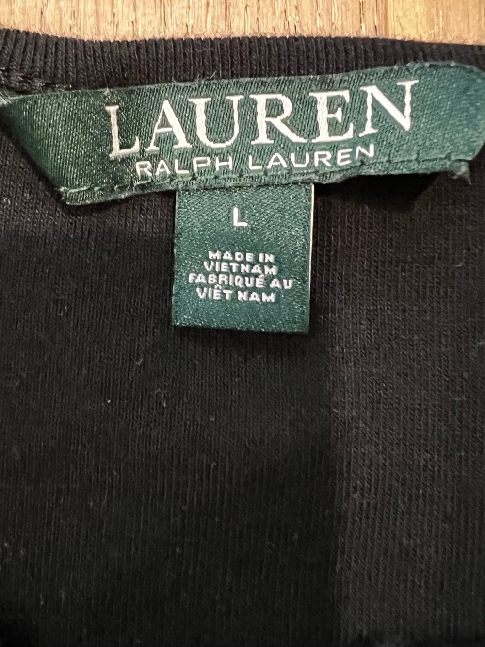 Ralph Lauren Black Long-Sleeve Top with Gold Ring Detail - Picture 2 of 6